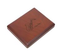 TEMPNAP Wooden Saxophone Clarinet Reed Case Waterproof and Shockproof Storage Box for Alto Tenor Saxophone and Clarinet Reeds Sturdy Double-Sided Holder for Wind Instrument Accessories
