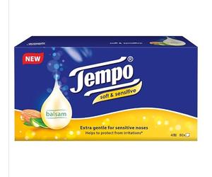 Tempo Balsam Soft & Sensitive Tissues Almond Oil 80's 4ply (12 Pack)