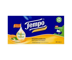 Tempo Balsam Soft & Sensitive Tissues Almond Oil & Aloe Vera 80 Tissues