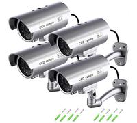 tempo di saldi 4 Outdoor Fake Surveillance Cameras Led Light Flashing Infrared