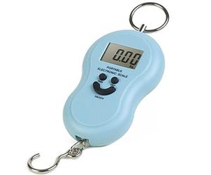 TEMPO DI SALDI Professional Electronic Portable Scale With Fishing Hook 40 Kg Per Suitcase, Assorted Colors, 1 Piece
