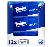 Tempo Original Handkerchiefs - Mega Pack - 12 Packs of 10 Packs of 10 Tissues - Extra Strong Soft Paper Tissues - Machine Washable