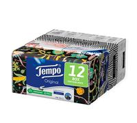 Tempo Paper Tissues Box, 12 Boxes of 80 Disposable Tissues, 4-Ply, Limited Edition Seletti Box, 4 Assorted Graphics, Recyclable Pack of Natural Origin