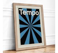 Tempo Sunburst Geometric Framed Wall Art Print A1 Oak