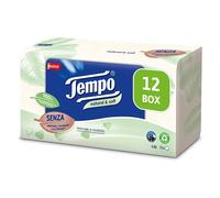 Tempo Tempo Tissue Packs of Natural & Soft Paper, 4 Ply, Machine Resistant, Natural Soft Tissues - Fragrance, Dyes and Allergens Free, 12 Packs of 70 Disposable Tissues