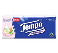 Tempo - Tissues with Aloe Vera for Sensitive Skin - 10 Packs of 9 Tissues