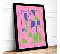 Temporalis Next Leopard Typography Framed Wall Art Print A3 (42×29.7cm) Black, Wall Decor for Living Room, Bedroom, Office & Home, Ready to Hang, Art Gift