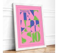 Temporalis Next Leopard Typography Framed Wall Art Print A3 (42×29.7cm) White, Wall Decor for Living Room, Bedroom, Office & Home, Ready to Hang, Art Gift
