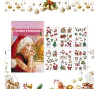 Temporary, 6 Pieces Christmas Arm Face Stickers, Waterproof Cartoon Santa Claus Reindeer Snowflake Decoration for Body Eyes Face Party Bags for Children Girls