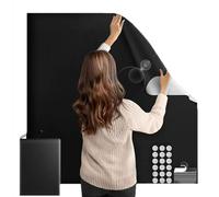 Temporary Blackout Blind,420D Oxford Fabric 100% Blackout Curtain,Stick on Blinds for Windows Fits Any Size Shape,for Bedroom Nursery Loft Travel RV Car