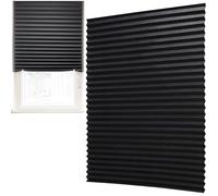 Temporary Blackout Blind - No-Drill Static Cling Window Shade, Light Blocking Room Darkening Curtain for Bedroom, Nursery & Travel (Black)