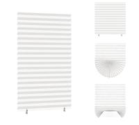 Temporary Blackout Blind - No Drill Stick on Pleated Window Curtain, Temporary Blinds with 2 Clips for Windows in Bedroom, Kitchen, Bathroom (White 60W×150Hcm)