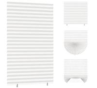 Temporary Blackout Blind - No Drill Stick on Pleated Window Curtain, Temporary Blinds with 2 Clips for Windows in Bedroom, Kitchen, Bathroom (White 90W×180Hcm)