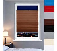 Temporary Blackout Blinds 100 x 180 cm Window Privacy Protection, Quick Fix and Easy to Install No Drill Top Down Bottom up Cellular Pleated for Patio Living Room, Brown