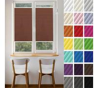 Temporary Blackout Blinds 110 x 45 cm Light Filtering, Blackout Thermal Privacy Protection Shades Clip in Blinds Quick Fix and Easy to Install for Windows Patio Kitchen, Brown