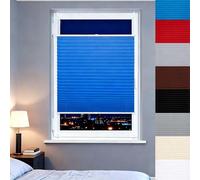 Temporary Blackout Blinds 115 x 70 cm Window Privacy Protection, Quick Fix and Easy to Install No Drill Top Down Bottom up Cellular Pleated for Patio Living Room, Blue