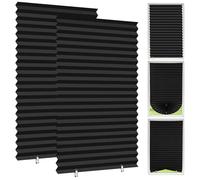 Temporary Blackout Blinds, 2 Pack 71 × 35.4 Inch No Drill Stick on Blinds Curtains Temporary Blinds for Windows with 4 Clips for Bedroom Kitchen Bathroom Windows (180 × 90cm)