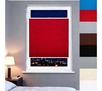 Temporary Blackout Blinds 40 x 70 cm Window Privacy Protection, Quick Fix and Easy to Install No Drill Top Down Bottom up Cellular Pleated for Patio Living Room, Red