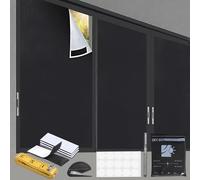 Temporary Blackout Blinds 420D Oxford Fabric 145x240cm - No Drill Blinds, 100% Blackout Portable Window Shade, Blackout Blinds Stick On &Cut-to-Size for Any Window, Bedroom Nursery RV Car Travel