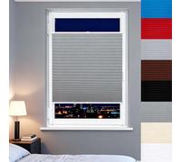 Temporary Blackout Blinds 90 x 70 cm Window Privacy Protection, Quick Fix and Easy to Install No Drill Top Down Bottom up Cellular Pleated for Patio Living Room, Dark Grey