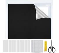 Temporary Blackout Blinds, Black Out Blinds Stick On, Portable 100% Blackout Material 100 * 150CM, Window No Drilling Blackout Blinds with Self Adhesive Tapes for Nursery Bedroom Travel RV Car