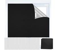 Temporary Blackout Blinds, Black Out Blinds Stick On, Portable 100% Blackout Material 150 * 200CM, Window No Drilling Blackout Blinds with Self Adhesive Tapes for Nursery Bedroom Travel RV Car