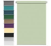 Temporary Blackout Blinds Easy Fit 115 x 90 cm Insulated UV Protection Child Safe Straight Edge Dim-Out Roller Blind with Install Accessories for Bedrooms Living Room Bathroom, Green