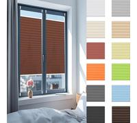 Temporary Blinds 110 x 165 cm Light Filtering, Blackout Thermal Privacy Protection Tailored Shades Light Filtering No Drill Instant Temporary for Windows Patio Kitchen, Brown