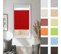 Temporary Blinds 115 x 85 cm Light Filtering, Blackout Thermal Privacy Protection Thermal Blackout Blinds No Drilling No Drill Instant Temporary for Windows Patio Kitchen, Red