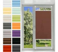 Temporary Blinds 120 x 60 cm Light Filtering, Blackout Thermal Privacy Protection Non Woven Pleated Blind Quick Fix and Easy to Install for Patio Bathroom Bedroom, Brown