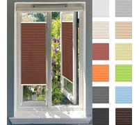 Temporary Blinds 120 x 60 cm Light Filtering, Blackout Thermal Privacy Protection Pleated Temporary Shades Quick Fix and Easy to Install for Patio Bathroom Bedroom, Brown
