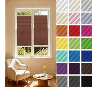 Temporary Blinds 120 x 60 cm Light Filtering, Blackout Thermal Privacy Protection Thermal Blackout Blinds Quick Fix and Easy to Install for Patio Bathroom Bedroom, Brown