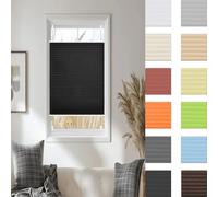 Temporary Blinds 55 x 180 cm Light Filtering, Blackout Thermal Privacy Protection Thermal Blackout Blinds No Drilling No Drill Instant Temporary for Windows Patio Kitchen, Black