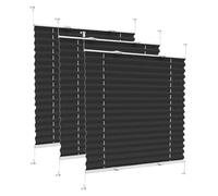 Temporary Blinds, 55 x 90 cm Light Filtering, Privacy Protection, No Drill Blinds Pleated, Includes All Assembly Parts, for Bedroom Bathroom Kitchen, Black