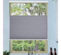 Temporary Blinds for Windows 20 x 215 cm No Drill, Privacy Protection, Light Filtering, No Drill Blackout Blinds Custom Size, Easy Fit Self for Bathroom Kitchen Bedroom, Light Grey