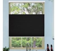 Temporary Blinds for Windows 25 x 210 cm No Drill, Privacy Protection, Light Filtering, No Drill Blackout Blinds Custom Size, Easy Fit Self for Bathroom Kitchen Bedroom, Black
