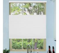 Temporary Blinds for Windows 35 x 180 cm No Drill, Privacy Protection, Light Filtering, No Drill Blackout Blinds Custom Size, Easy Fit Self for Bathroom Kitchen Bedroom, White