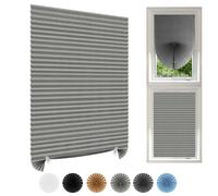Temporary Blinds Stick On Cut to Size No Drill Pleated Paper Window Cover | Non-woven Fabric,Semi-Sheer,Self Adhesive,Easy Fit,No Screw,No Drilling,for Kitchen Bathroom Windows Patio French Doors