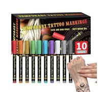 Temporary Body Markers,10 Colors Face Drawing Pens - Temporary Skin Paint Pens - For Men, Adults, Youth, Teenagers, Cosplay Makeup, Halloween, Art Theatre, Theme Parties, Performances