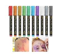 Temporary Body Markers - Face Painting Pens, Skin Paint Crayons, Cosplay Makeup Tools, Creative Artistic Drawing, Theater Performance Gear, Ten Color Set Rainbow Bright Dark For Adult Youth