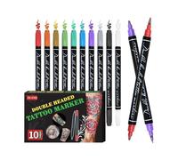 Temporary Body Markers - Temporary Skin Markers | Waterproof Face Paint Kit 10 Colors Bright Color for Drawing Daily Youth Teens Adults Birthday Carnivals Halloween Pack