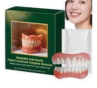 Temporary Cosmetic Teeth Veneers for a Natural Looking Smile | Adjustable Instant Smile Cover for Upper & Lower Teeth | Comfortable Soft Fit Design - Cosmetic Dental Veneer Set