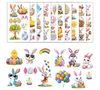 Temporary Easter Tattoo for Kids,10 Sheets Colorful Holiday Stickers | Colorful Bunny Egg Chicken Spring Flowers Carrot Temporary Stickers for Boys and Girls, Easter Basket Stuffers