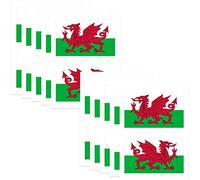Temporary Face & Body Tattoo Sticker Flag Tattoos for trips pub World Cup Transfer Stickers for St George's Day Football Fan Kids Party Decorations - 5 Pack/20 Tattoos (Welsh)