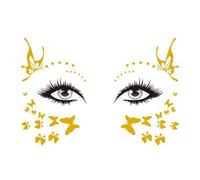 Temporary Face Stickers - Cute Waterproof Decals, Festival Make-Up Accessory | Colourful Face Decals for Role Play Festivals Stickers | Self-Adhesive - Rhinestone - Juwe