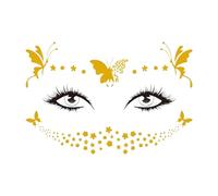 Temporary Face Stickers - Cute Waterproof Decals, Festival Make-Up Accessory | Colourful Face Decals for Role Play Festivals Stickers | Self-Adhesive - Rhinestone - Juwe