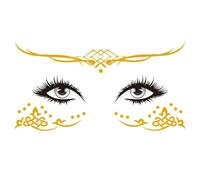 Temporary Face Stickers - Cute Waterproof Decals, Festival Make-Up Accessory | Colourful Face Decals for Role Play Festivals Stickers | Self-Adhesive - Rhinestone - Juwe