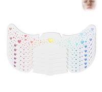 Temporary Face Stickers with Iridescent Hearts and Dots - Long-Lasting Festival Makeup for Adults and Kids, Glitter Tattoo Transfers for Parties and Stage Performances, Shimmering Rainbow Face