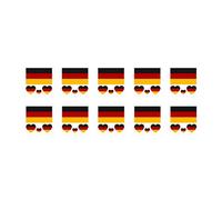 Temporary Facial Stickers for The 2024 European Championship - 10 Detachable Football Flags Suitable for Men Women and Children 10PCS (Black, 6X6cm)