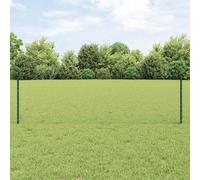 Temporary Fence Fencing for Yard, Fence with Posts Green 0.5 x 25 m Steel